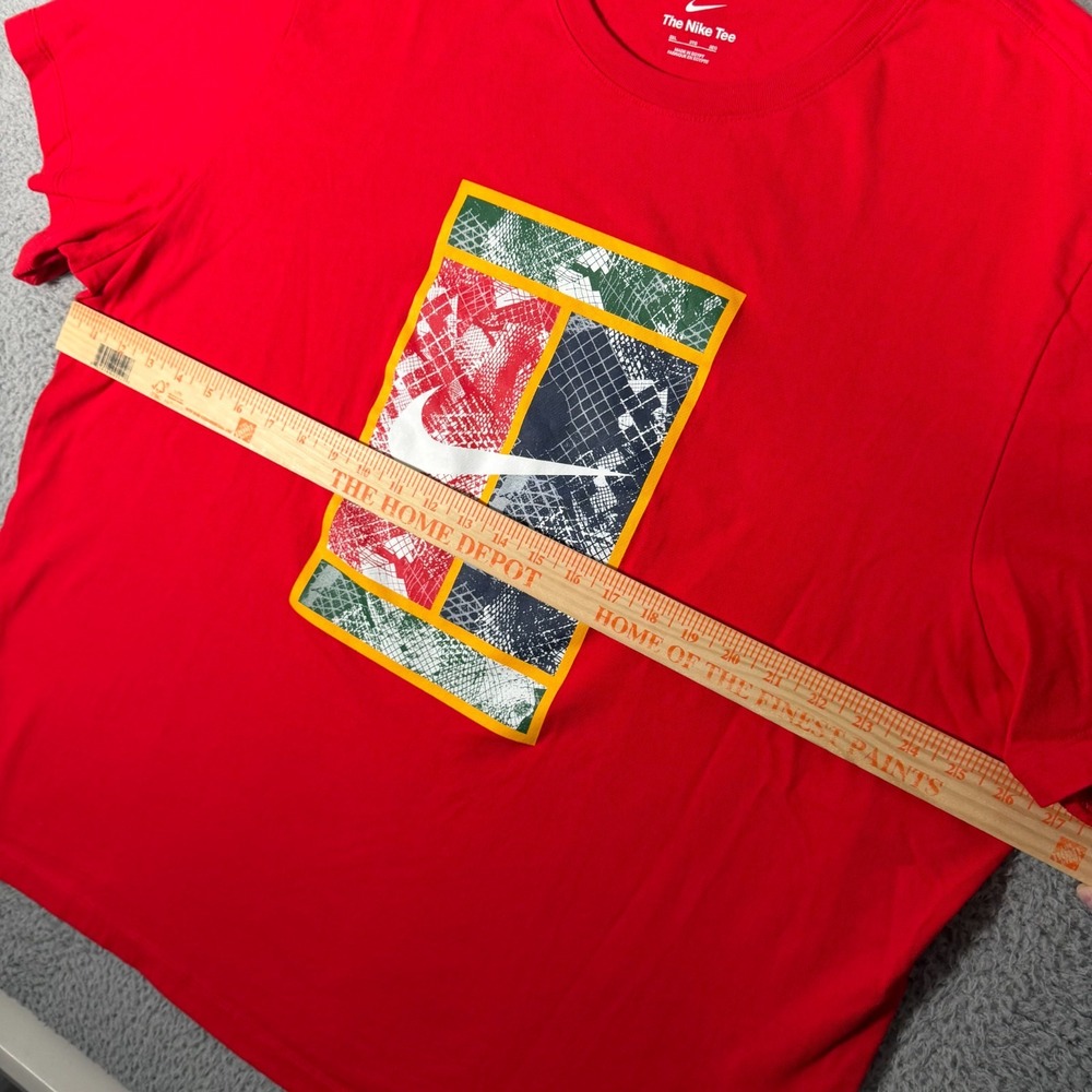 Nike Shirt Mens 3XL XXXL Red Court Heritage Tennis Graphic Tee Cotton Active - Picture 4 of 8